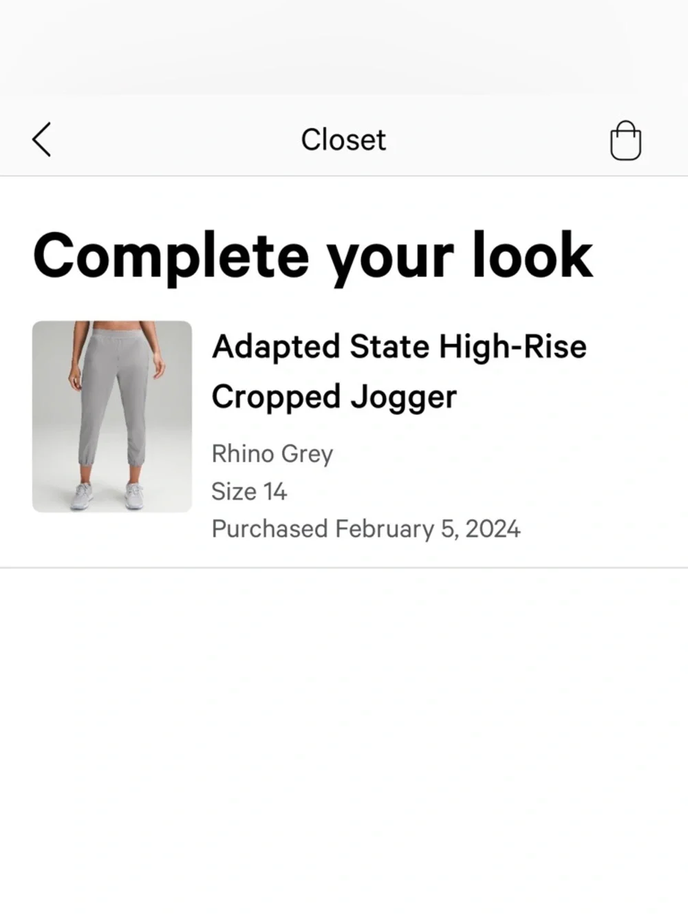 Lululemon Adapted State High-Rise Jogger Crop Pant in Rhino Grey Size 14 NWT - Picture 7 of 9